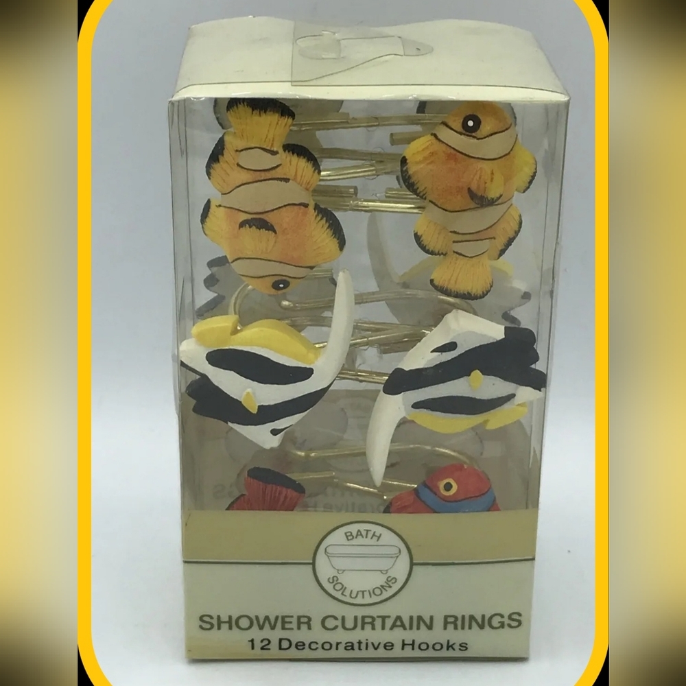 Under the Sea- Set of 12-Shower Curtain Hooks Rings, Resin-New